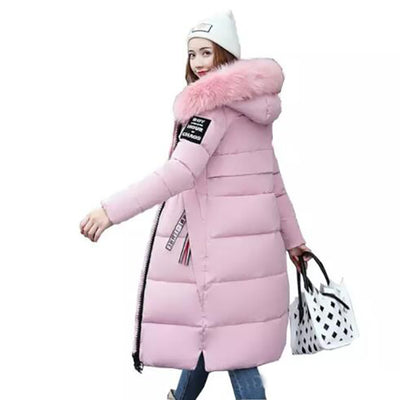 New Winter Jacket Women Large Fur Collar Padded Cotton Warm Jacket Winter Coat Women Parka Casacos de inverno feminino