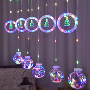 Led Christmas Curtain Lamp String Bedroom Holiday Decoration Wishing Ball Ring Remote Control Snowman Christmas Tree Led Lamp