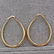 Shine Gold Color Women Earrings Fashion Smooth Hoop Earrings for Women Engagement Wedding Jewelry Gift