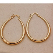 Shine Gold Color Women Earrings Fashion Smooth Hoop Earrings for Women Engagement Wedding Jewelry Gift