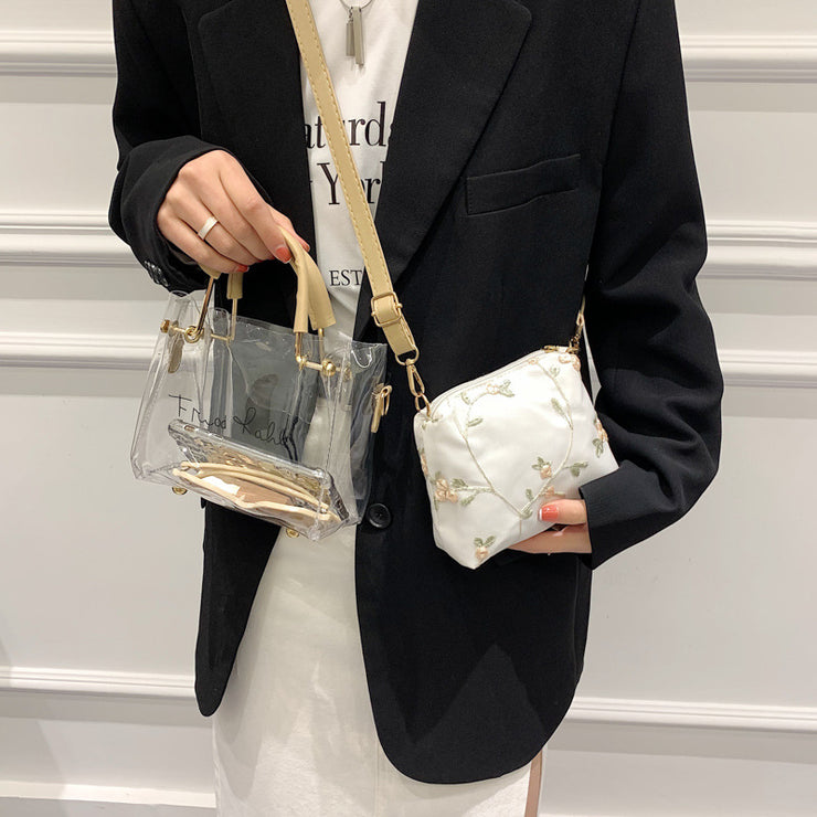 Spring And Summer Transparent Small Bag Women's New Small Square Bag Fashion Chain Korean Version One Shoulder Messenger Bag