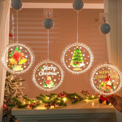 Christmas LED Decorative Light Door Colorful Circular Suction Cup Hanging Light