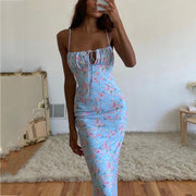 Sleeveless strappy backless slim fit hip-hugging casual sexy dress