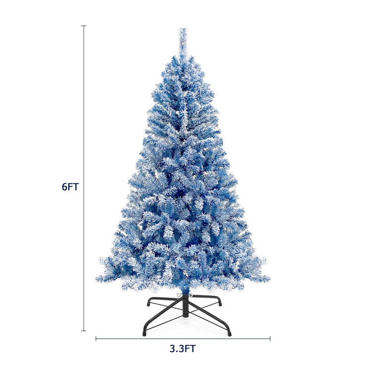 6FT pre ignited hinge chain artificial fir Christmas tree, Christmas tree snowflake flocking person with 750 Christmas branches