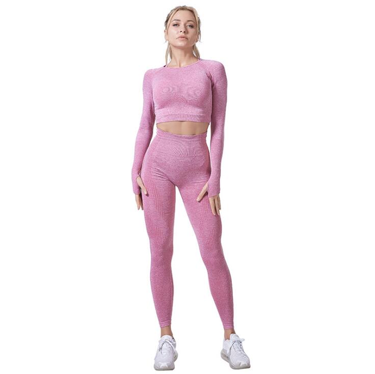 Women Vital Seamless Yoga Set Gym Clothing Fitness Leggings+Cropped Shirts Sport Suit