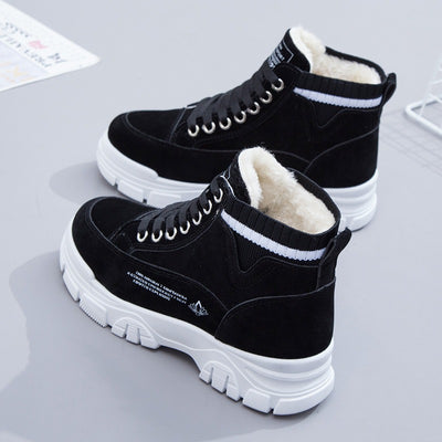 Cotton winter snow boots for women thickened and fleece ankle boots