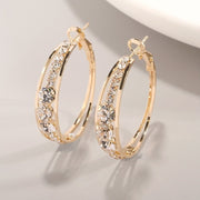 Shine Gold Color Women Earrings Fashion Smooth Hoop Earrings for Women Engagement Wedding Jewelry Gift