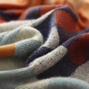 Autumn and winter high neck lazy slimming plaid sweater