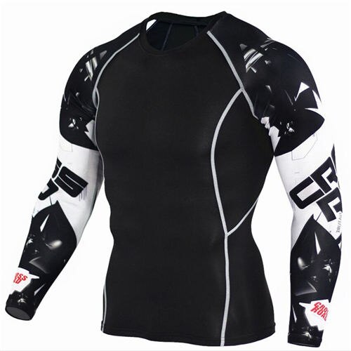 Wolf 3D Printed tshirt Compression Tights Men Fitness Running Shirt Gym Cycling Clothing