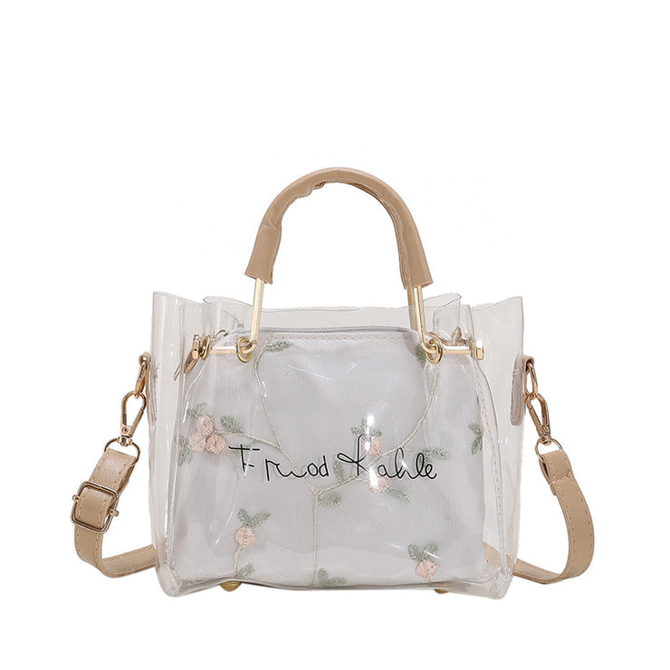 Spring And Summer Transparent Small Bag Women's New Small Square Bag Fashion Chain Korean Version One Shoulder Messenger Bag