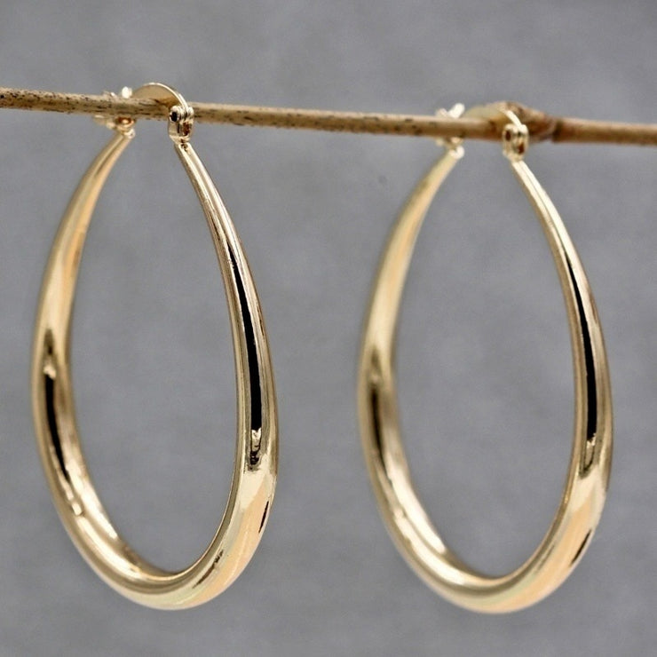 Shine Gold Color Women Earrings Fashion Smooth Hoop Earrings for Women Engagement Wedding Jewelry Gift