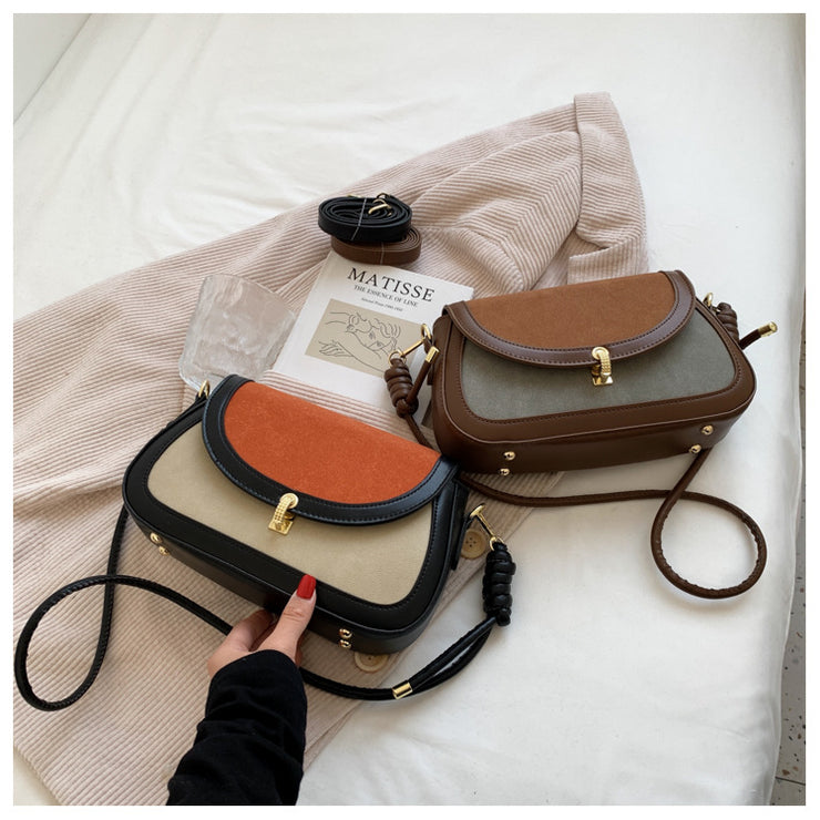 Retro Women's Bag Fashion Shoulder Bag Women's Matte Stitching Small Square Bag New Armpit Small Bag