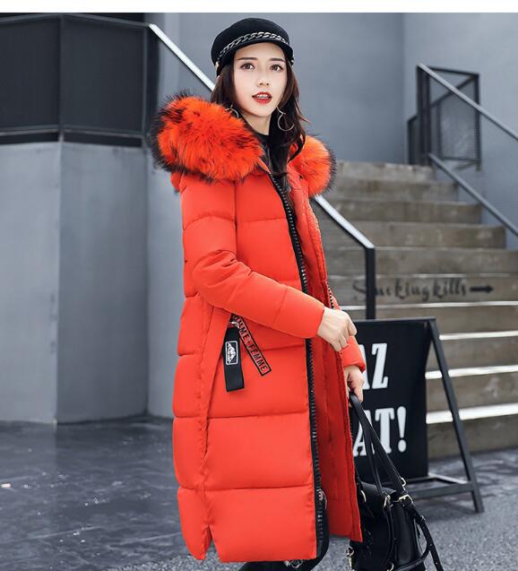 New Winter Jacket Women Large Fur Collar Padded Cotton Warm Jacket Winter Coat Women Parka Casacos de inverno feminino