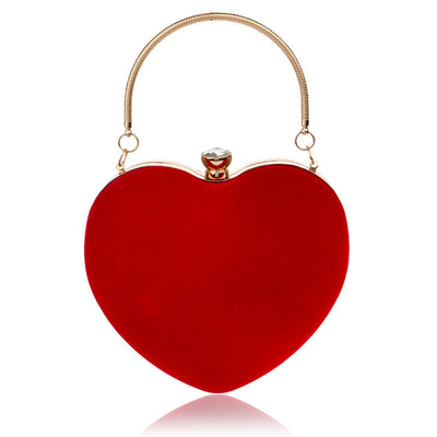 Japanese And Korean Style Heart-Shaped Handbag Ladies Fashion Cosmetic Bag Evening Bag Clutch Bag