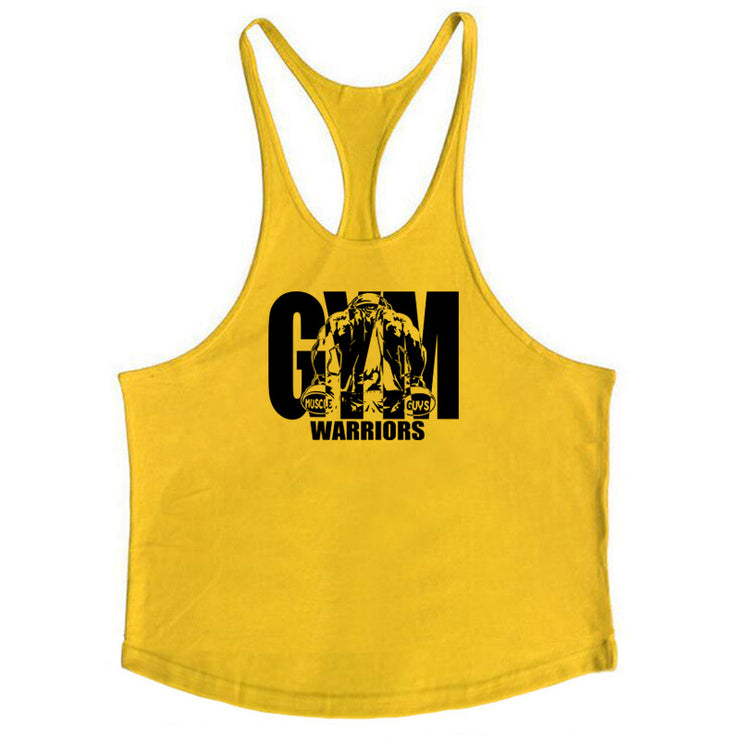 Cotton fitness vest GYM WARRIORS sport deep digging thin shoulder strap shirt