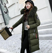 New Winter Jacket Women Large Fur Collar Padded Cotton Warm Jacket Winter Coat Women Parka Casacos de inverno feminino