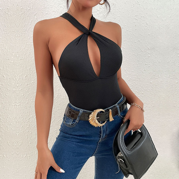 New Cross Sleeveless Jumpsuit Sling Sexy Cutout Women's Jumpsuit