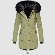 Thickened women's cotton jacket, women's cotton jacket, winter coat, parka jacket, fur collar jacket, winter coat