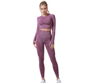 Women Vital Seamless Yoga Set Gym Clothing Fitness Leggings+Cropped Shirts Sport Suit