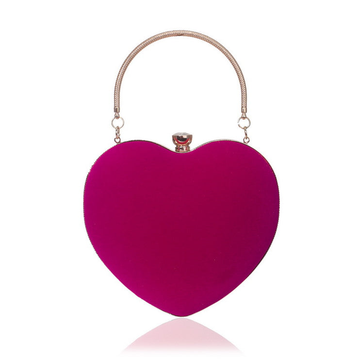 Japanese And Korean Style Heart-Shaped Handbag Ladies Fashion Cosmetic Bag Evening Bag Clutch Bag