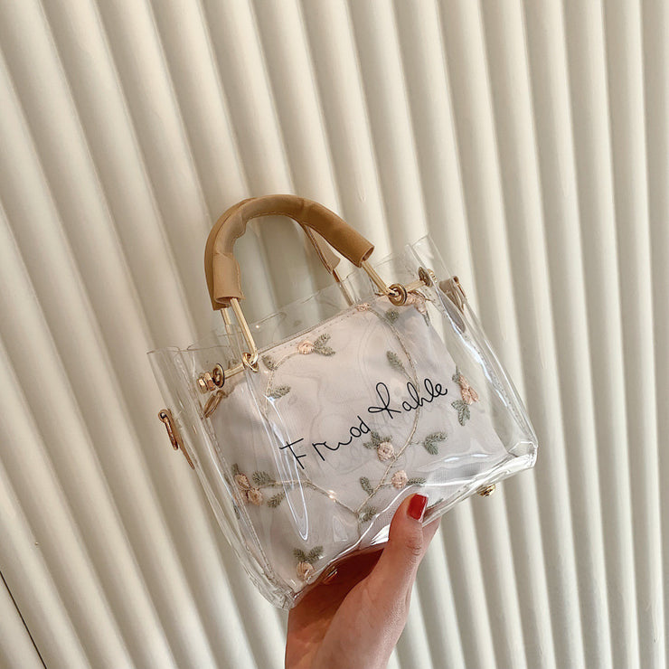 Spring And Summer Transparent Small Bag Women's New Small Square Bag Fashion Chain Korean Version One Shoulder Messenger Bag