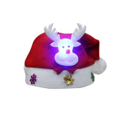 Merry Christmas Hat Light Up LED New Year Navidad  Cap Snowman ElK Santa Claus Hats For Kids Children Adult Xmas Gift Decoration