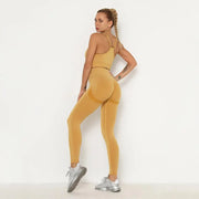 Seamless Women Gym Set Long Sleeve Top High Waist Belly Control Sport Leggings Gym Clothes Seamless Sport Suit Sexy Booty Girls